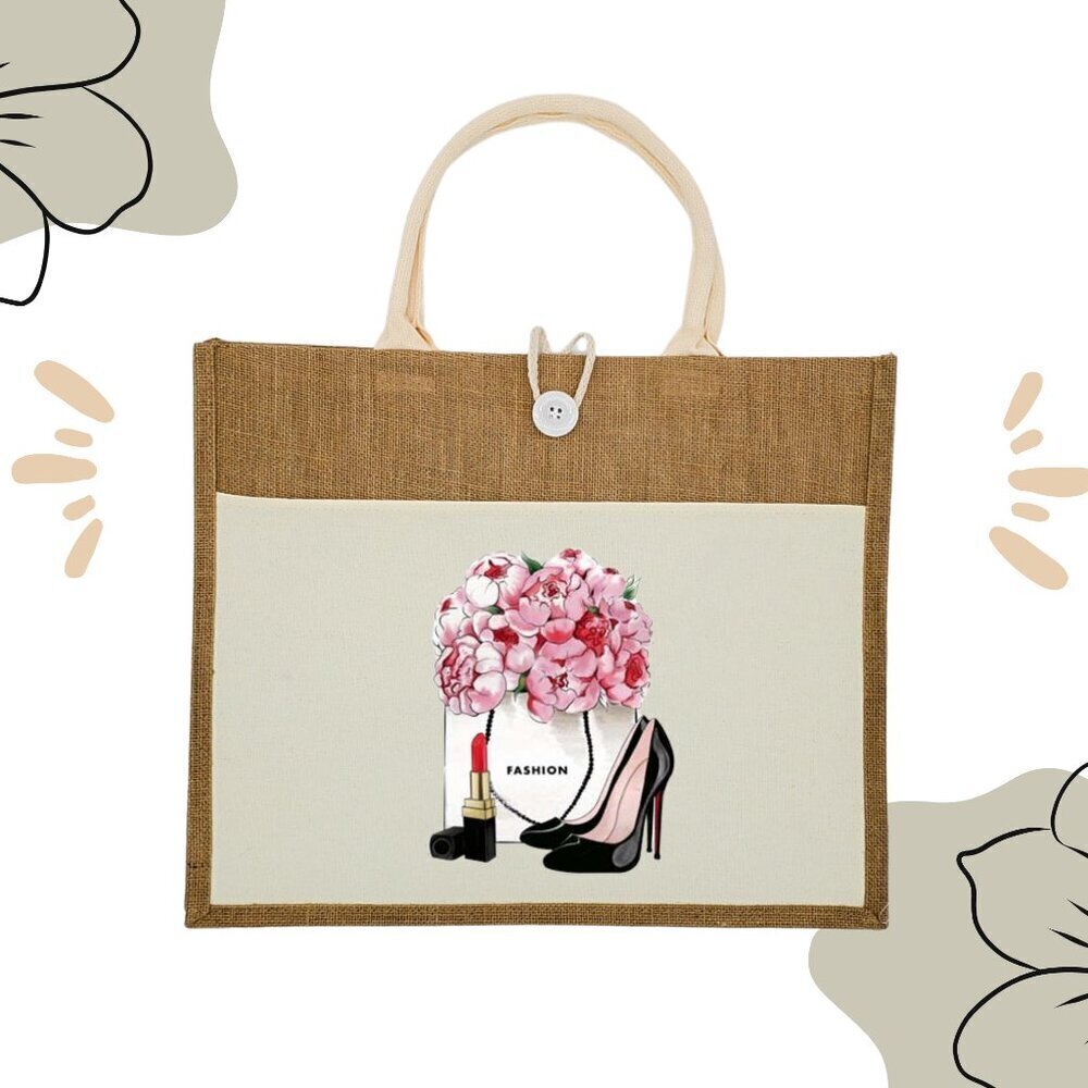 Custom Canvas Tote Bag, Large Size - Cream Tote, hand made
